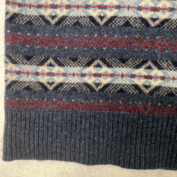 J.Crew Womens Fair Isle 100% Lambswool Sweater Blue Size S Crewneck Pullover - Picture 4 of 8